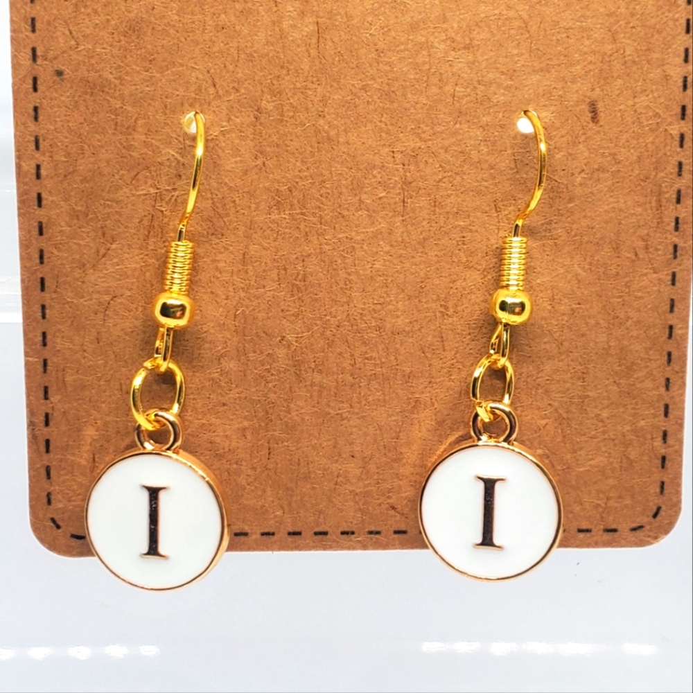 7/$10 I Initial Earrings, New